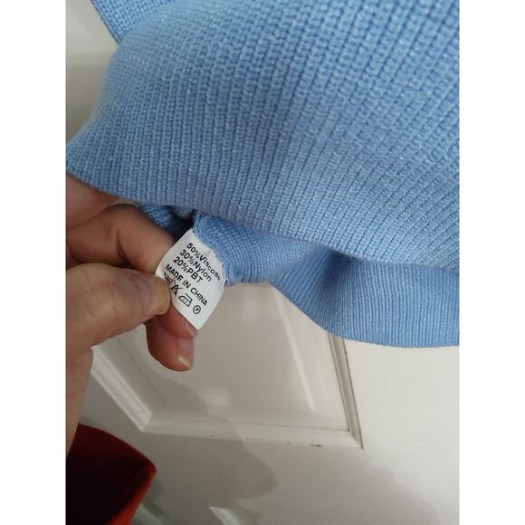 $Anrabees women's blue Twisted knit top crop top ribbed NWT - Picture 4 of 4